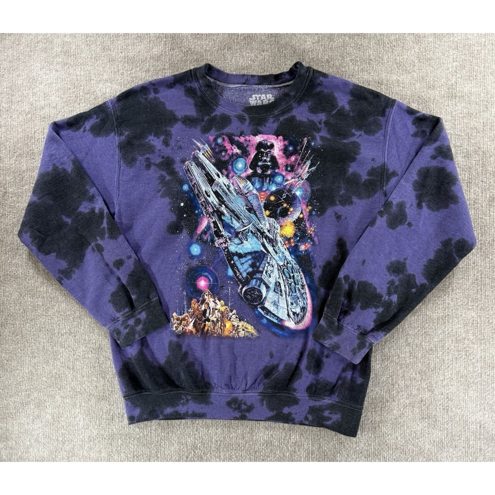 Star‎ Wars Fifth Sun Sweatshirt Men's Small Purple Tie Dye Graphic Crewneck